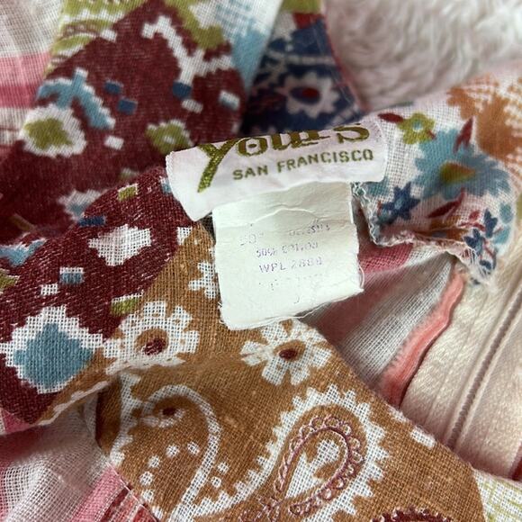 Vintage 70s this is Yours peppermint stripe patchwork boho tiered maxi dress, 9 - Picture 11 of 11